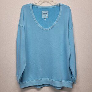 Aerie Women's Oversized Pullover Sweatshirt Blue